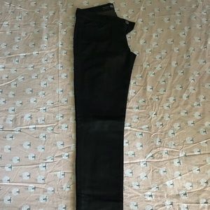 Denim boot cut jeans.